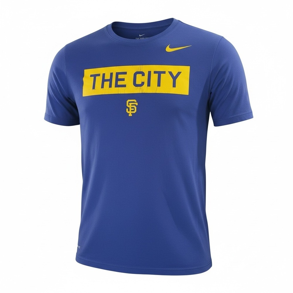 Nike Dri-Fit Golden State Warriors The City Shirt Mens XL Blue Yellow NBA Tee